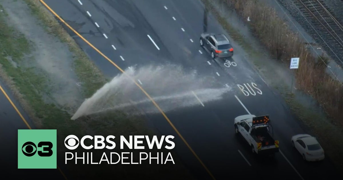 Water main break sends water into air along Route 40 in New Castle ...