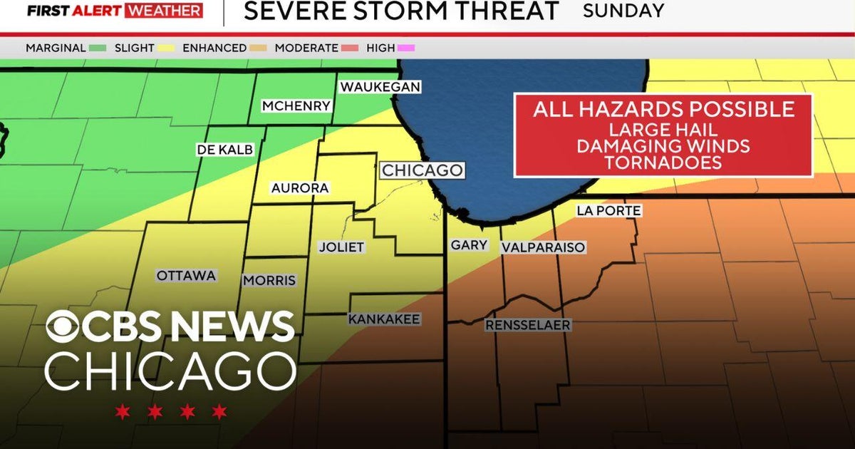 Severe storm threat on Sunday afternoon in Chicago - CBS Chicago