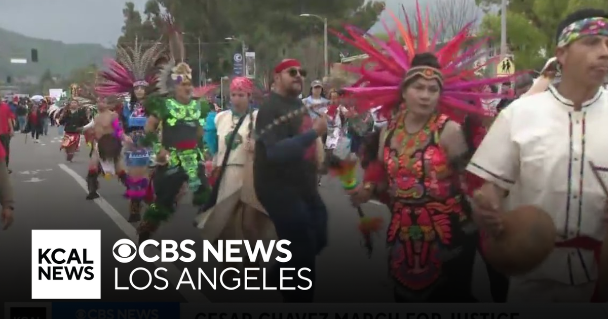 Workers Rally for Immigrant Rights on César Chávez Day in Westlake