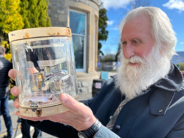 Lifelong Nessie investigator Adrian Shine helped identify the camera once it was pulled to the surface. 