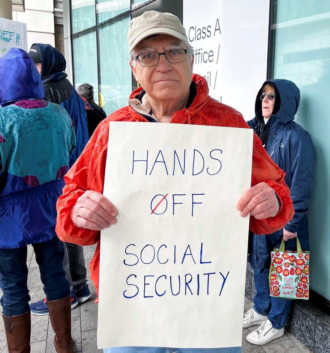 Anti-Trump protesters gather in Stamford