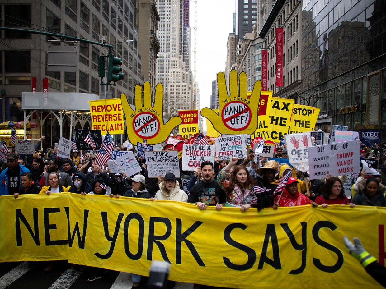 Anti-Trump 'Hands Off!' protest, in New York