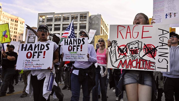 Hands Off a nationwide protest of the Trump administration in Los Angeles. 