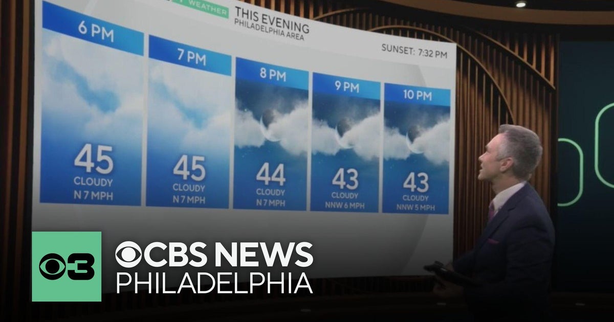 Cloudy, cold Monday night in Philadelphia region - CBS Philadelphia