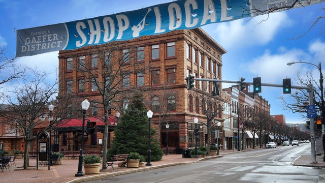 Old market area of Corning, NY