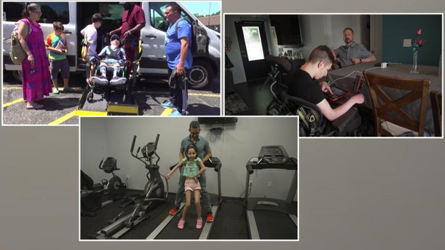 Photos of three families enrolled in New York's Medical Indemnity Fund