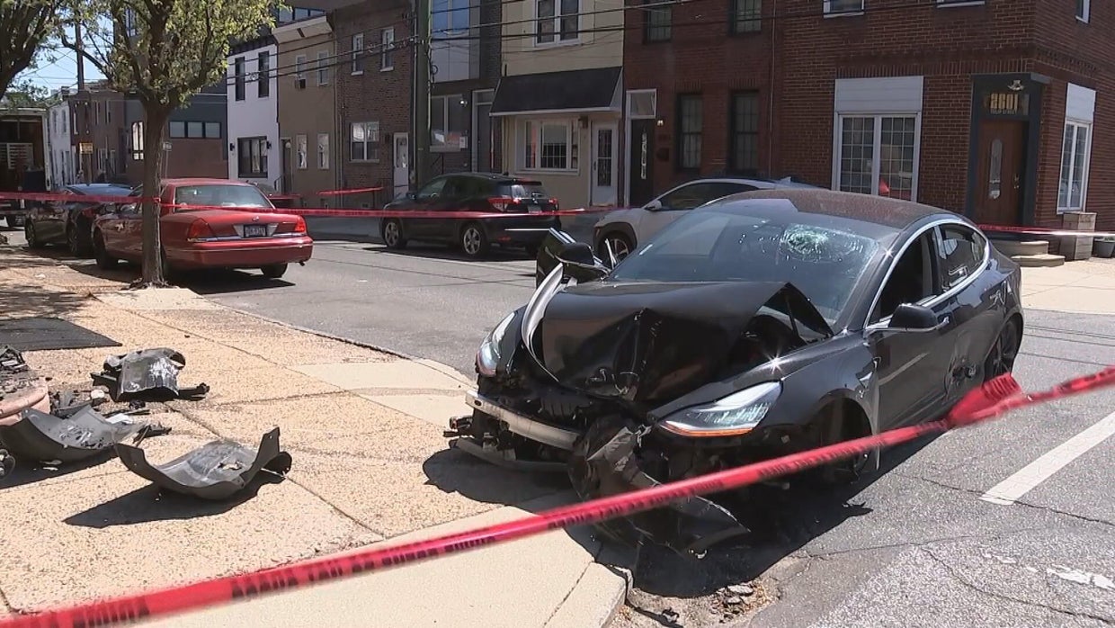 Tesla crashes into building in Philadelphia's Fishtown neighborhood ...