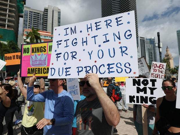 Protesters Gather In Cities Nationwide To Denounce The Trump Administration