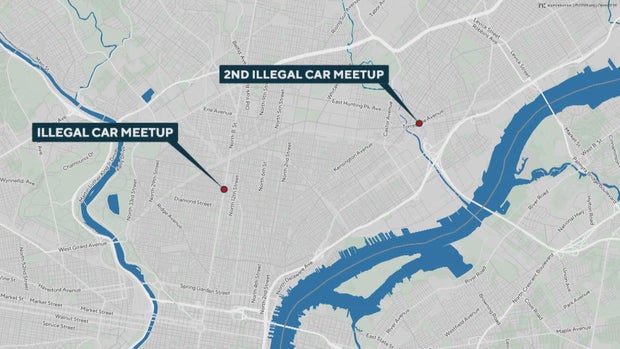 Two illegal car meetups reported in Philadelphia overnight 