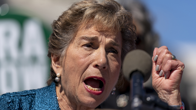 FILE - Rep. Jan Schakowsky, D-Ill., speaks at a rally on Capitol Hill in Washington, Sept. 28, 2022. 