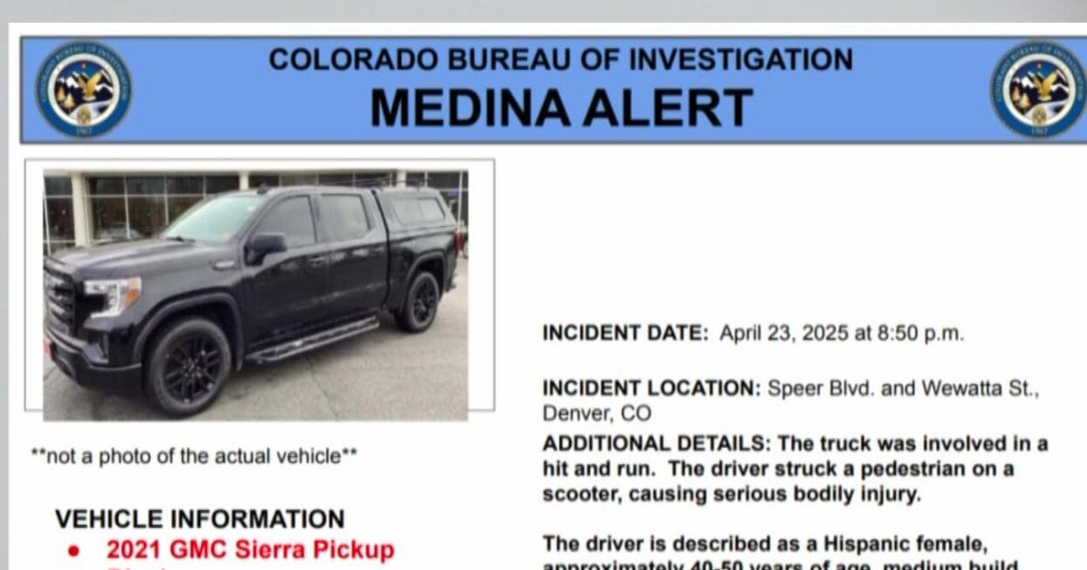 Colorado Bureau of Investigation issues Medina Alert - CBS Colorado