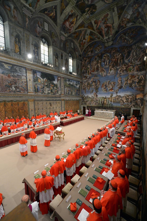 Cardinals in the papal conclave in the Sistine Chapel in 2013