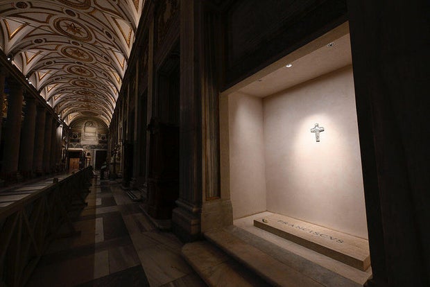 Pope Francis lay in Santa María Major Basilica