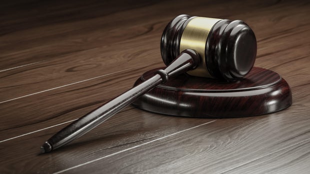 Gavel Mallet of justice. Law Legal System Crime concept. 3d illustration 