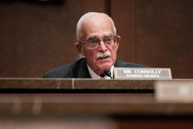Rep. Gerry Connolly of Virginia questions witnesses during a House Committee on Oversight and Government Reform hearing titled "A Hearing with Sanctuary City Mayors" in Washington, DC on March 5, 2025.
