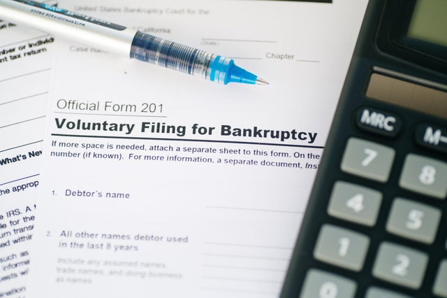 Filing for bankruptcy document 