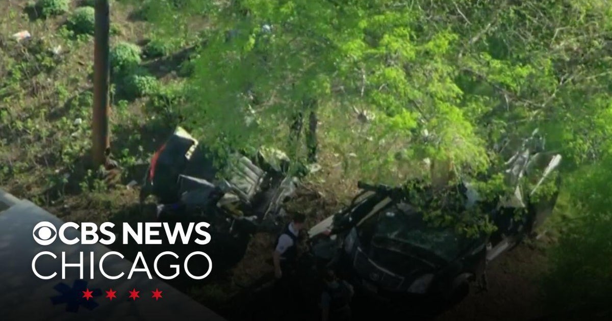 Car split in half in DuSable Lake Shore Drive crash - CBS Chicago