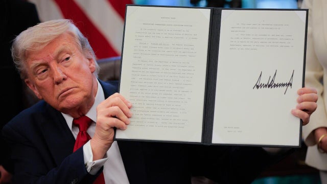President Trump Signs Executive Orders In The Oval Office 