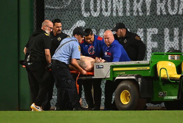 Family of Pirates fan who fell over the right field wall at PNC Park say he's awake but has "a long road ahead."