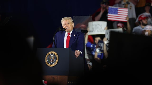 President Trump Delivers Speech In Michigan To Mark 100 Days Of His Presidency 