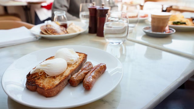 Eggs on Toast, with Sausage 