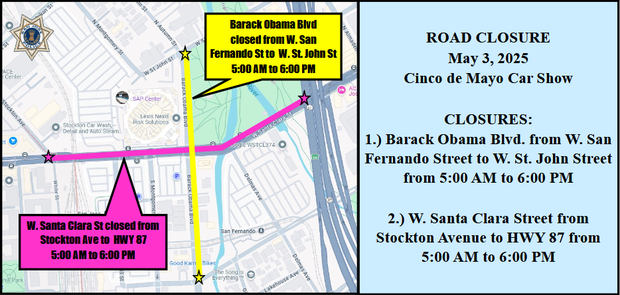 Cinco de Mayo car show road closures 