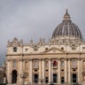 General view of St. Peter's Square with the crane for 