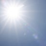 Full bright sun in the blue sky 