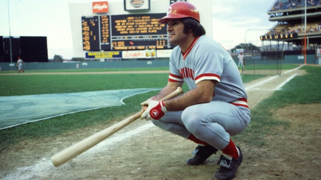 Pete Rose Warms Up At Shea Stadium 