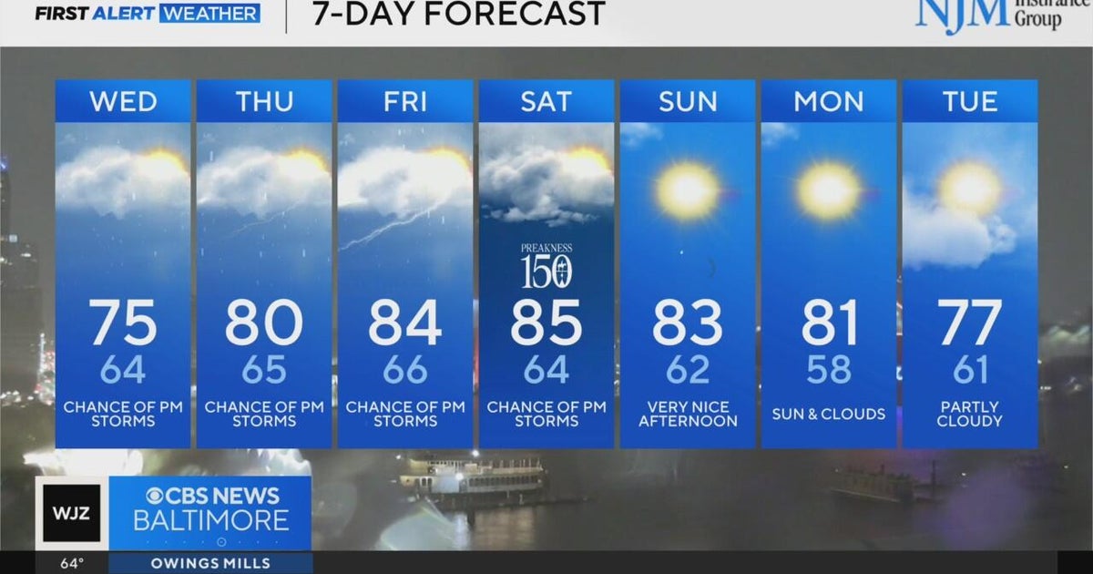 Rain chances continue this week across Maryland - CBS Baltimore