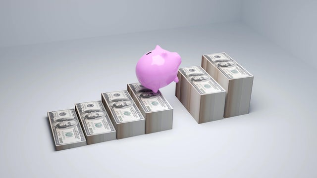Piggy bank jumping, financial concept photo , 3D Render 