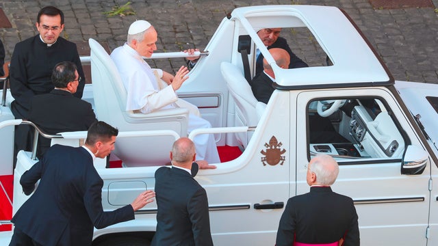 Pope Leo XIV attends an audience to journalists in Vatican 
