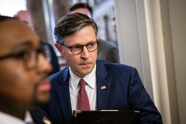 House Speaker Mike Johnson, a Republican from Louisiana, at the US Capitol, in Washington, DC, US, on Thursday, May 15, 2025.