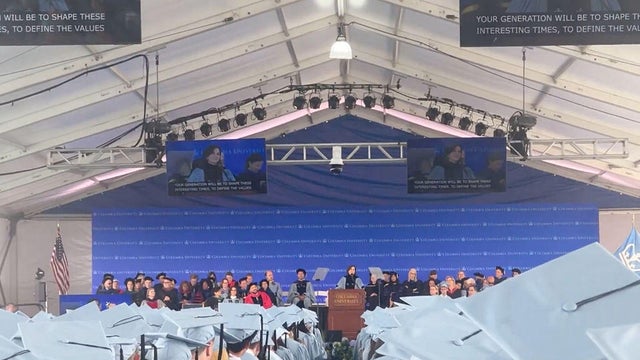 'Free Mahmoud' chants interrupt Columbia President Shipman's commencement speech 