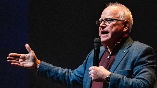 Minnesota Governor Tim Walz in Eau Claire, Wisconsin. 