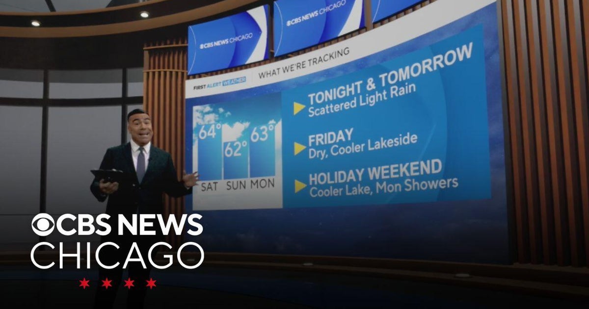 Scattered light rain Thursday night, Friday in Chiacgo - CBS Chicago