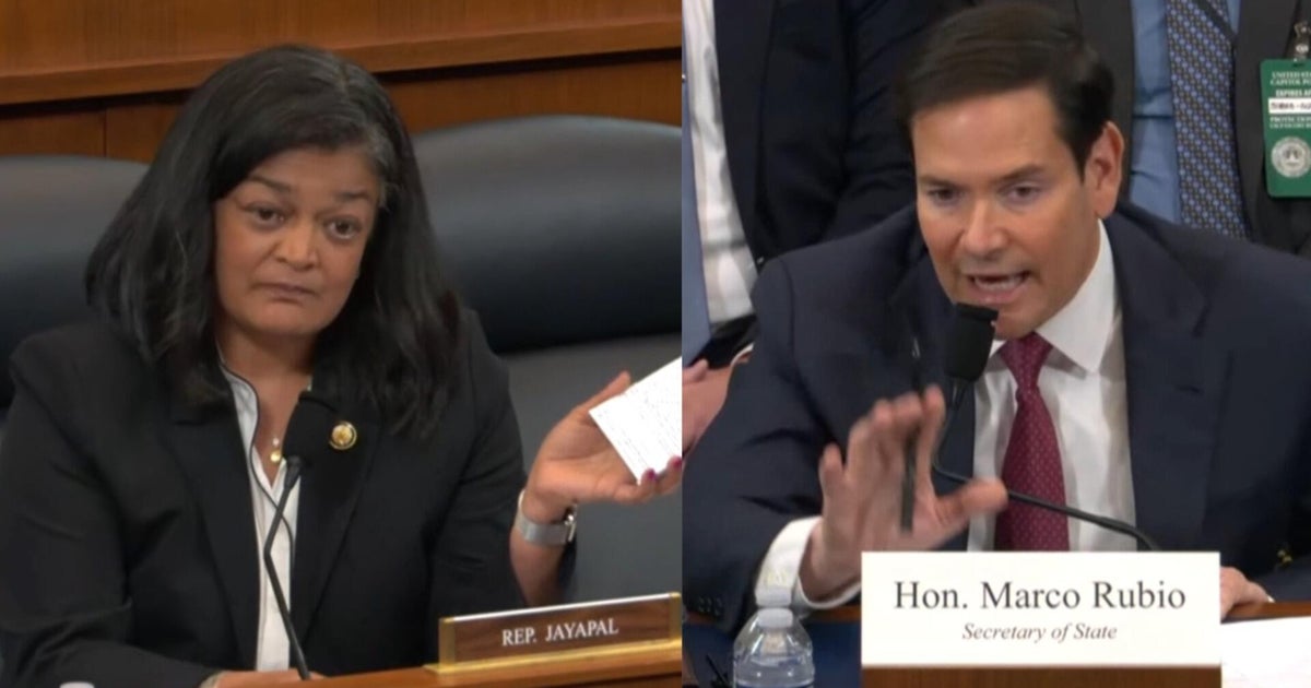 Rubio, Jayapal have fiery exchange about Afrikaner refugee's antisemitic tweet, student visas - CBS News