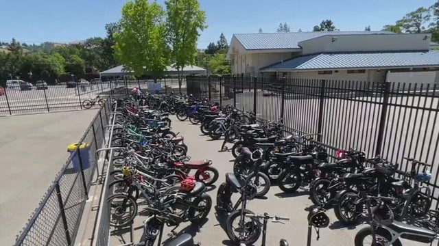 E-Bikes in a School Parking Area 