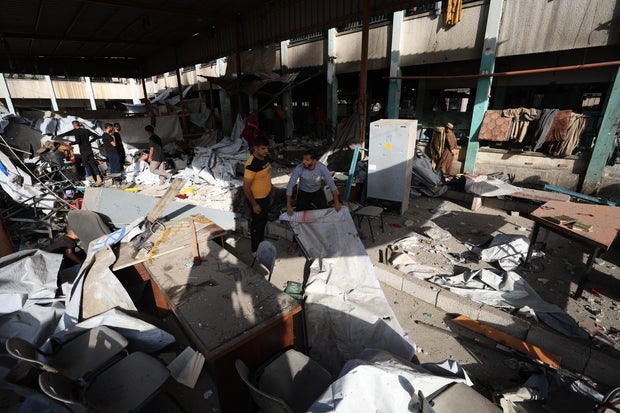 Airma de aire israelí en la escuela palestina en Gaza 