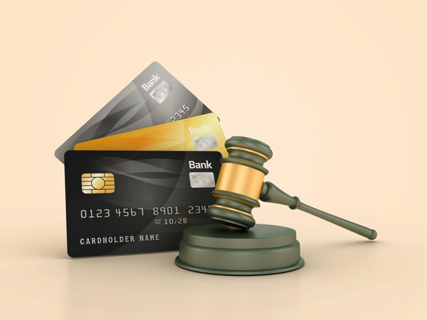 Legal Gavel with Credit Cards 