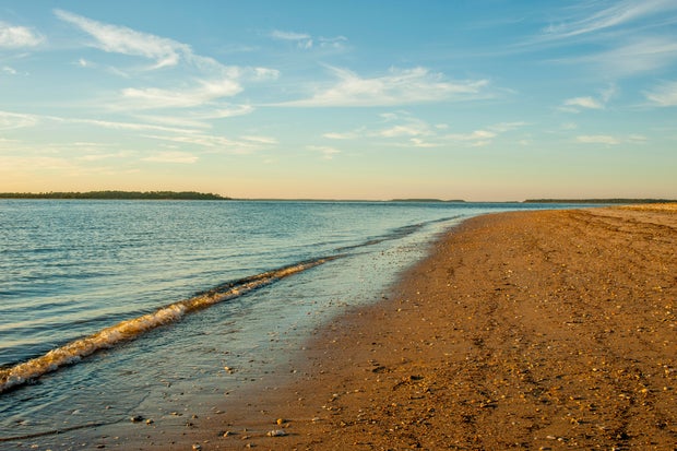 Evening light at a beach on Edisto Island in South Carolina, USA.