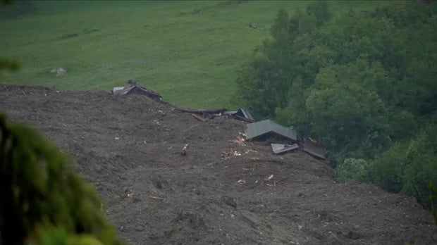 Mud and rock bury Swiss village after glacier collapse