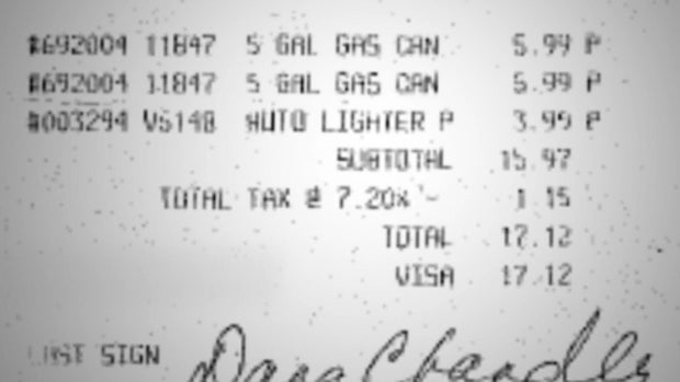 Dana Chandler Auto Zone receipt 