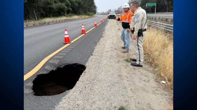 Sinkhole near Watsonville Highway 1 