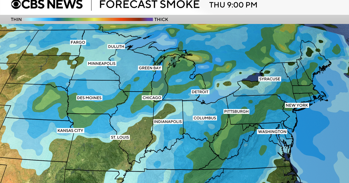Maps show U.S. air quality and Canada wildfire smoke forecast 