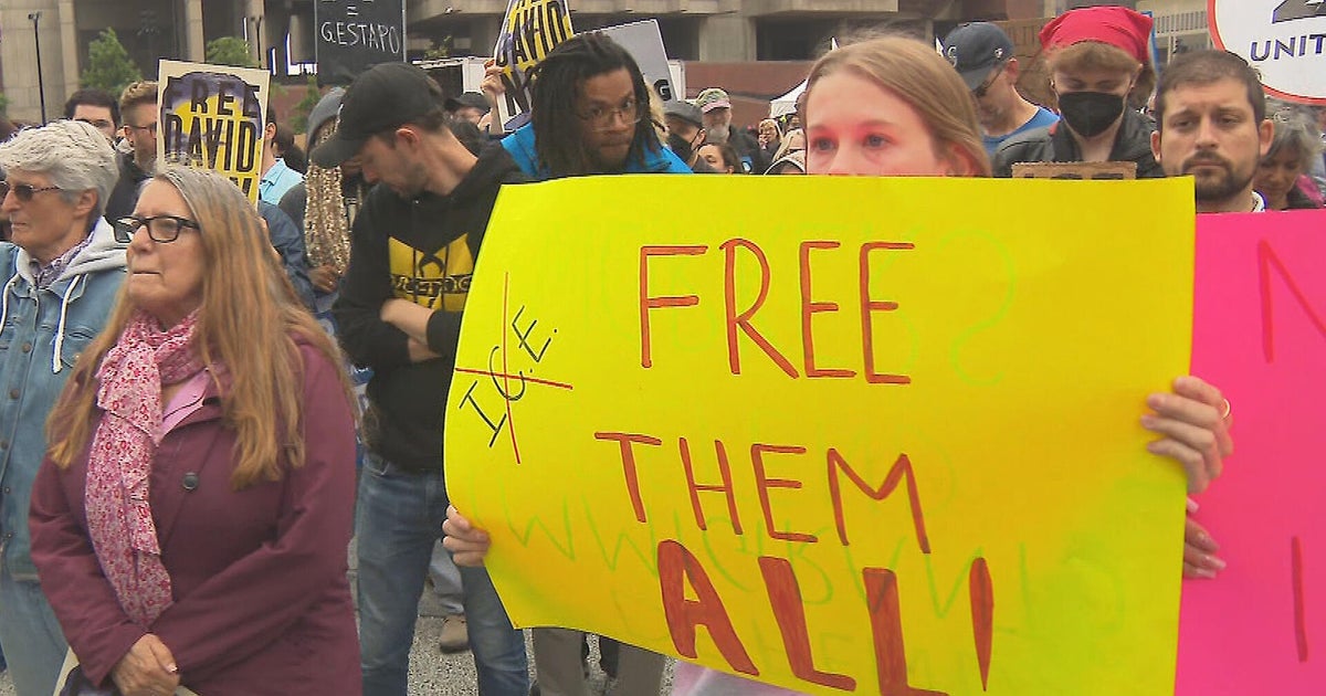 Hundreds of union workers and supporters call for end to ICE raids in Massachusetts