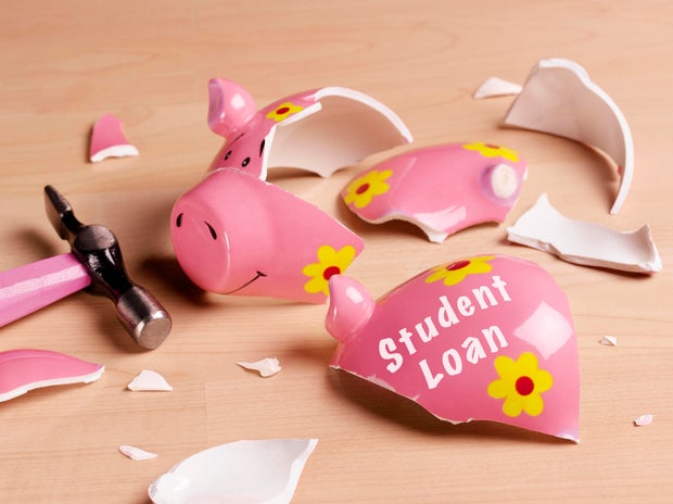 Broken piggy bank, studio shot 
