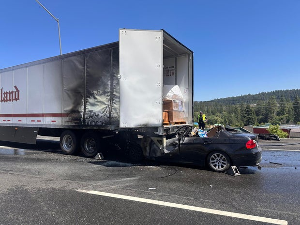 big rig car crash grass valley hwy 49 