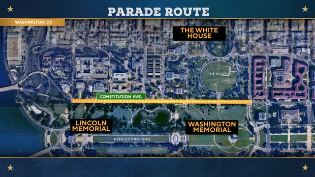 Army parade route map 