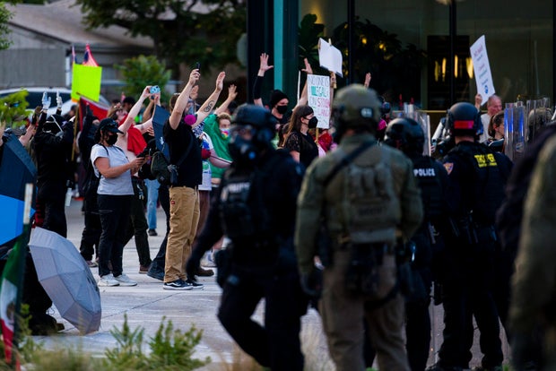 Protesters Gather In Denver To Denounce ICE Immigration Raids 